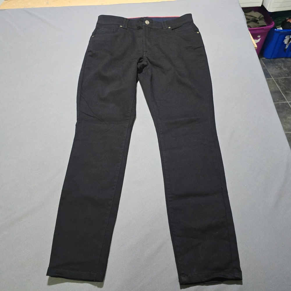 new Nautica Jeans Pants Womens 8 Black Straight Leg Stretch Cotton Blend